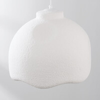 Wabi sabi-pendellampa Iro med steneffekt Ø35 cm - vit