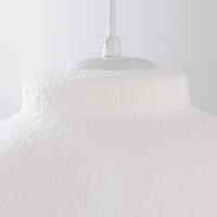 Wabi sabi-pendellampa Iro med steneffekt Ø35 cm - vit
