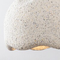Wabi sabi-pendellampa Iro med steneffekt Ø35 cm - terrazzobeige