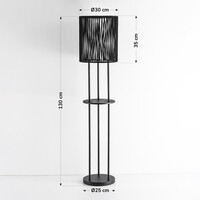 Stående solcellsdriven utomhuslampa Vinta, 3-stegs dimbar LED och flätat rep, svart