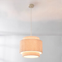 Pendellampa Tressa med tygskärm - beige