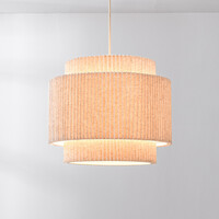 Pendellampa Tressa med tygskärm - beige