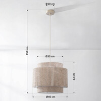 Pendellampa Tressa med tygskärm - beige