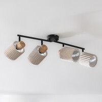 Taklampa Noura med vridbara spotlights - svart och beige