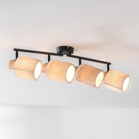 Taklampa Noura med vridbara spotlights - svart och beige