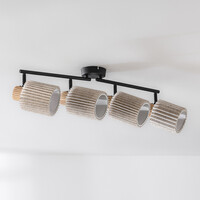 Taklampa Noura med vridbara spotlights - svart och beige