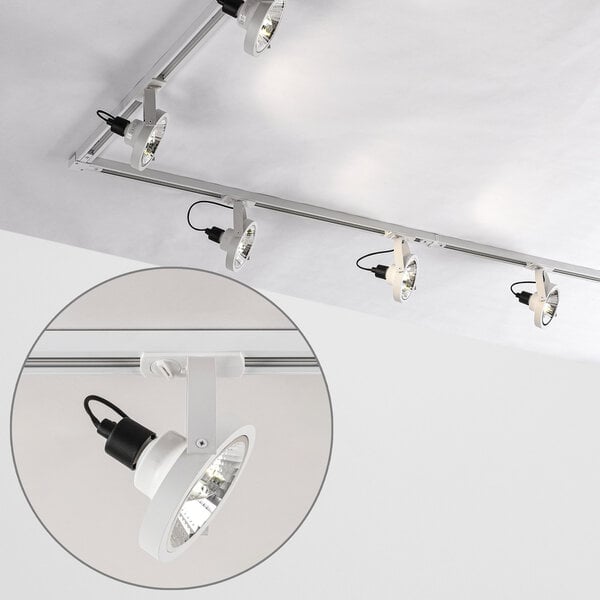 Set med 1-fas skensystem på 3 meter och Beam-spotlights, vit