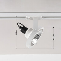 Set med 1-fas skensystem på 3 meter och Beam-spotlights, vit