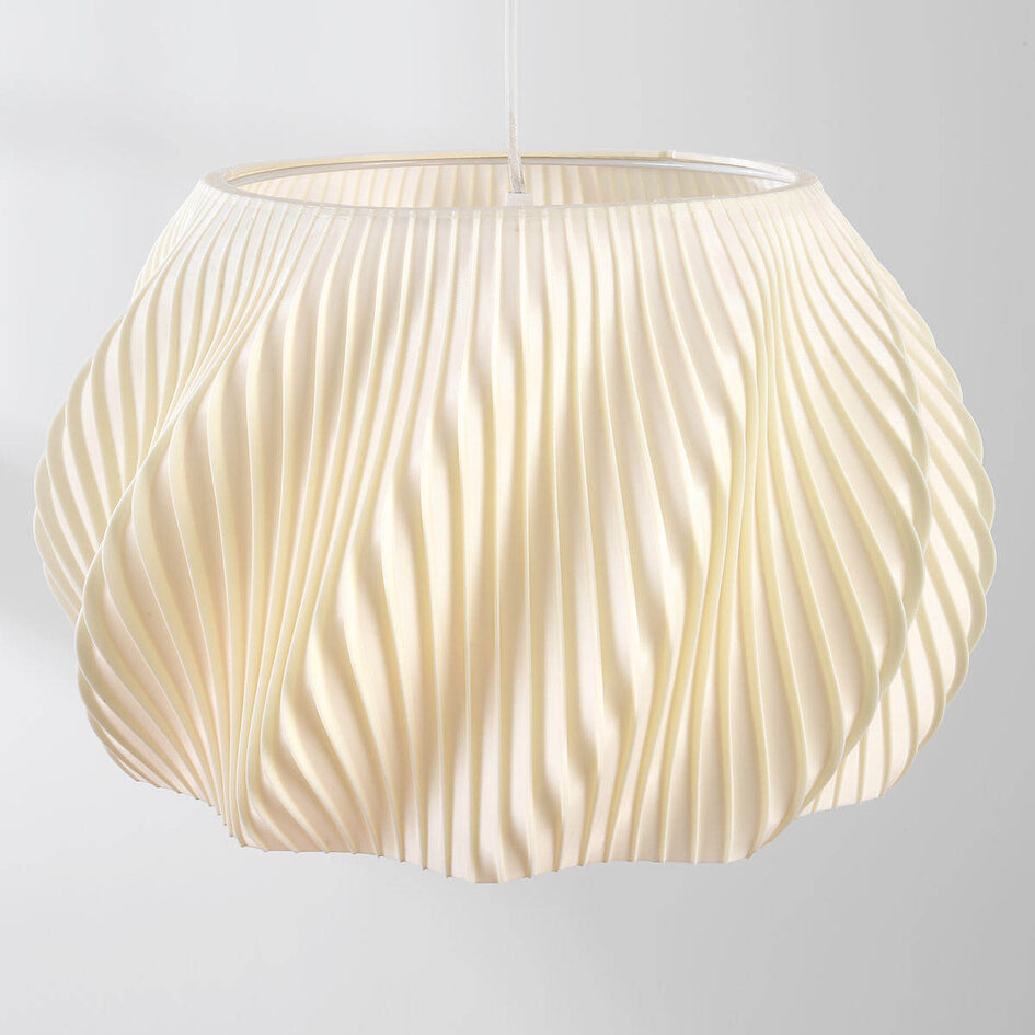 3D-printad pendellampa Tiba - vågig design