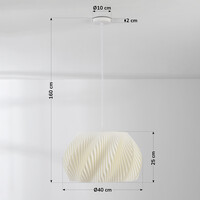 3D-printad pendellampa Tiba - vågig design