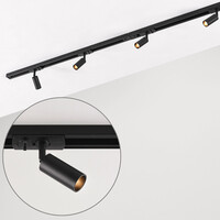 Set med 1-fas skensystem på 1,5 meter och Rayn-spotlights, svart