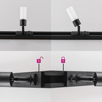 Set med 1-fas skensystem på 1,5 meter och Vexa-spotlights, svart