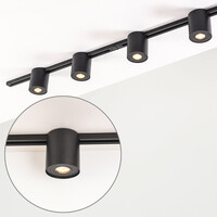 Set med 1-fas skensystem på 1,5 meter och Zylo-spotlights, svart
