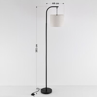 Golvlampa Hygge med linneskärm - svart