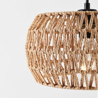 Golvlampa Sora i Japandistil med naturskärm - svart