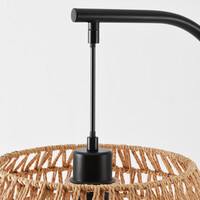 Golvlampa Sora i Japandistil med naturskärm - svart