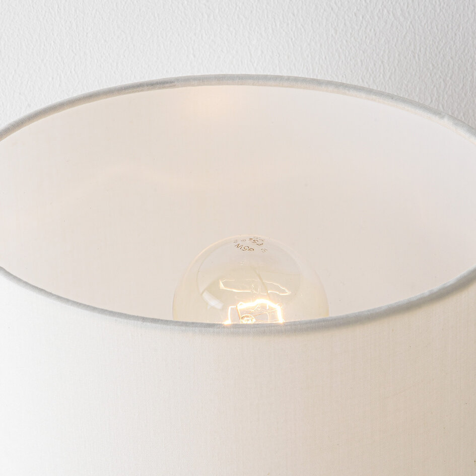 Bordslampa Sofara i keramik med tygskärm - vit