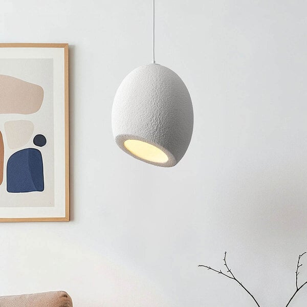 Pendellampa Yugen i wabi sabi - vit steneffekt