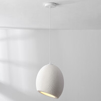 Pendellampa Yugen i wabi sabi - vit steneffekt