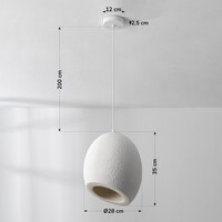 Pendellampa Yugen i wabi sabi - vit steneffekt