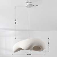 Pendellampa Ishi med en lampa i wabi sabi - vit steneffekt