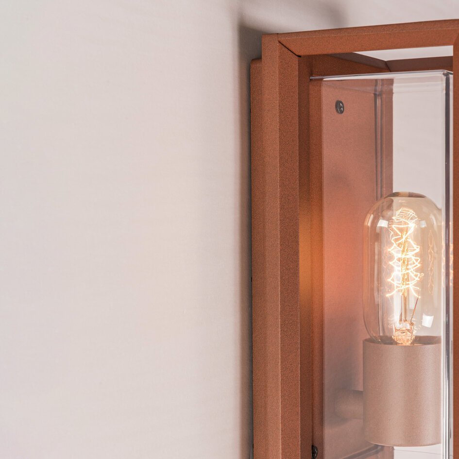 Vägglampa Adare för utomhusbruk - rostbrun