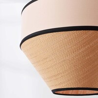 Japandi-pendellampa Seil med naturlig skärm i textil och flätat tyg