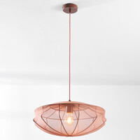 Pendellampa Feronia med tygskärm - ljusrosa 45 cm