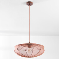 Pendellampa Feronia med tygskärm - ljusrosa 45 cm