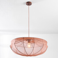 Pendellampa Feronia med tygskärm - ljusrosa 60 cm
