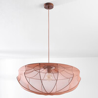 Pendellampa Feronia med tygskärm - ljusrosa 60 cm