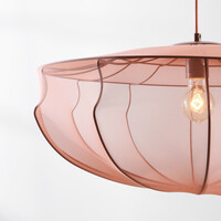 Pendellampa Feronia med tygskärm - ljusrosa 60 cm