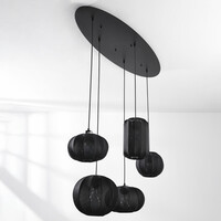 5-ljus Japandi taklampa Karima - svart