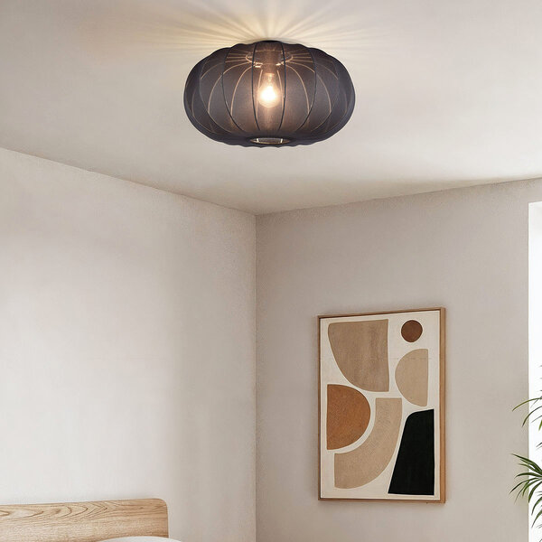 Japandi taklampa Celara med tygskärm Ø50 cm
