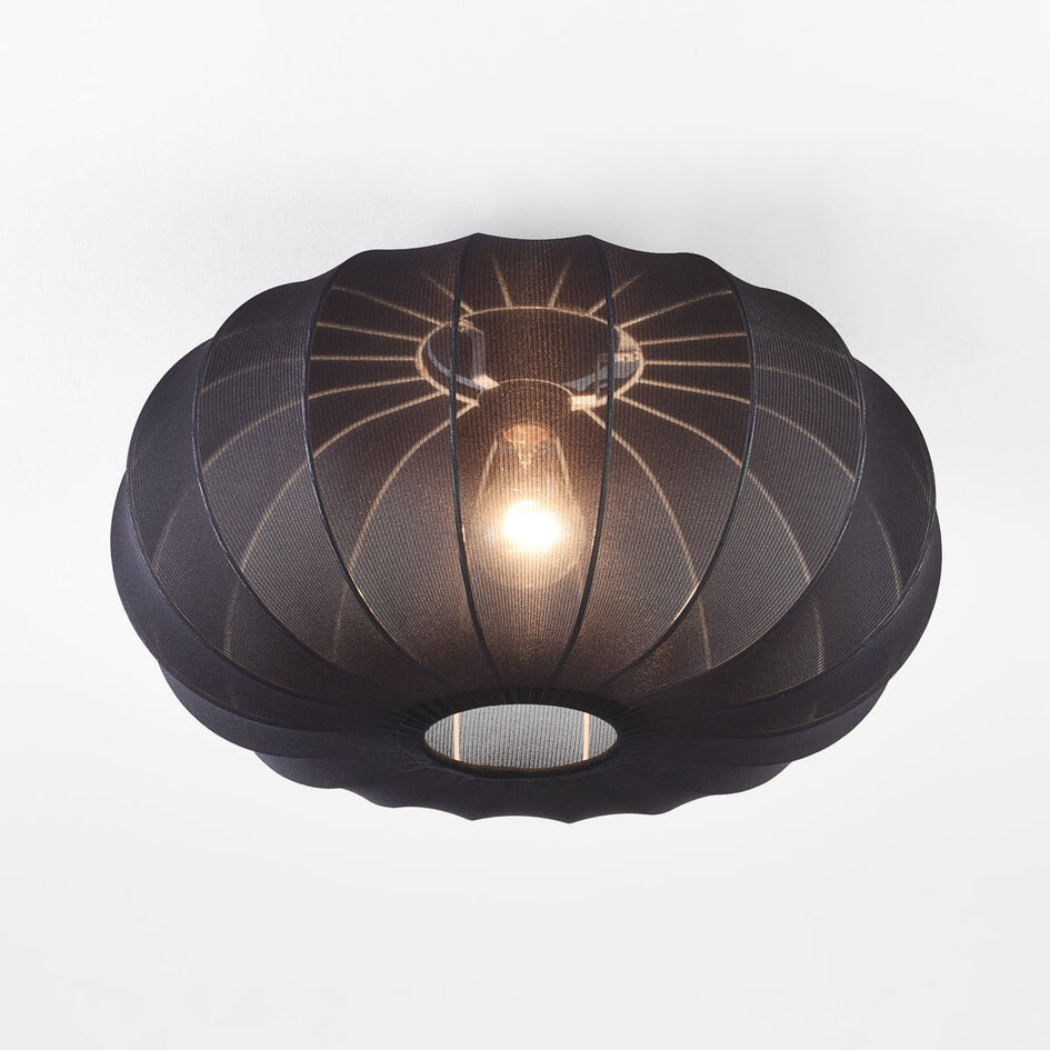 Taklampa Celara med tygskärm - svart 50 cm