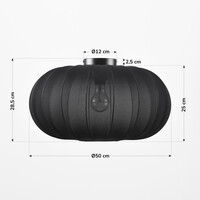 Taklampa Celara med tygskärm - svart 50 cm