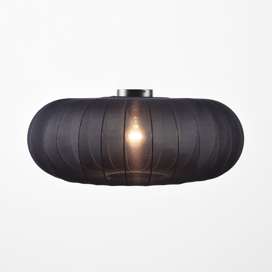 Taklampa Celara med tygskärm - svart Ø70 cm