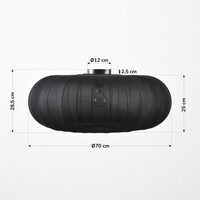 Taklampa Celara med tygskärm - svart Ø70 cm