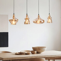4-ljus modern taklampa med bärnstensfärgat glas - Maracas
