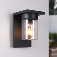Utomhusvägglampa Aniello med skymningssensor - svart