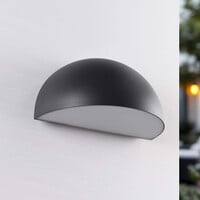 Utomhusvägglampa Azzo med två lampor - svart