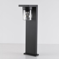 Stående utomhuslampa Alrigo med glaskupa - svart