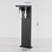 Stående utomhuslampa Alrigo med glaskupa - svart