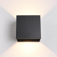 Uppladdningsbar utomhusvägglampa Arden med rörelsesensor - svart med integrerad LED