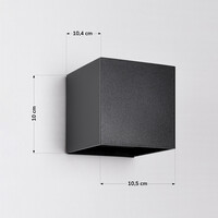 Uppladdningsbar utomhusvägglampa Arden med rörelsesensor - svart med integrerad LED
