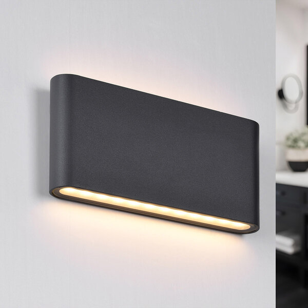 Designad badrumsvägglampa Tommy i antracit
