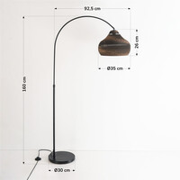 Golvlampa Ilja med vridbar skärm av kartong