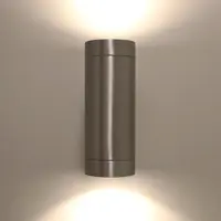 Borstad rostfri badrumsvägglampa Alu