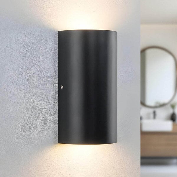 Badrumsvägglampa Lila med två lampor i svart