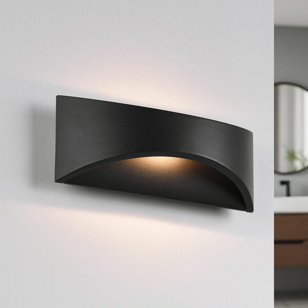 Modern badrumsvägglampa Bremen - svart